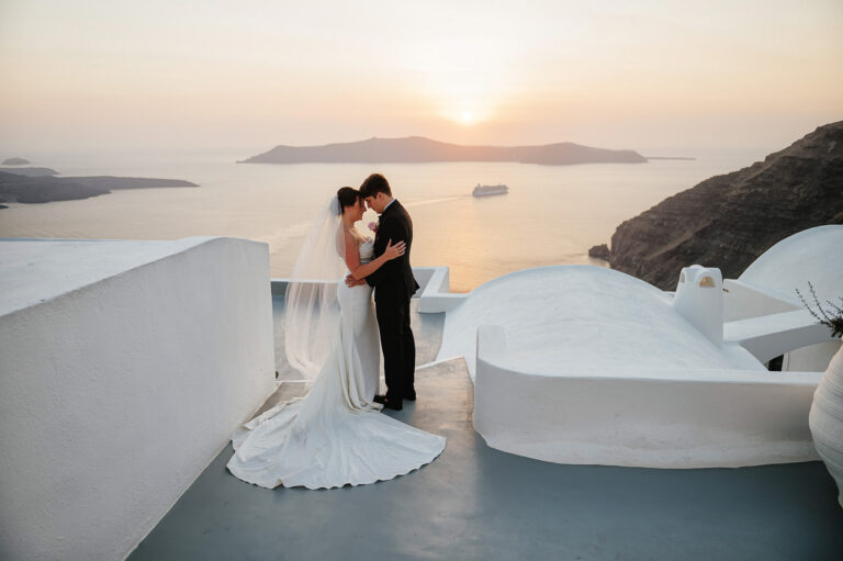Intimate Santorini elopement at a private villa