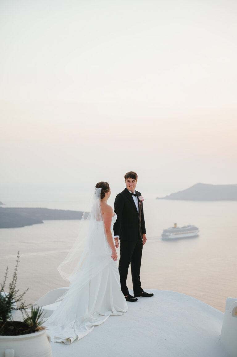 Intimate Santorini elopement at a private villa