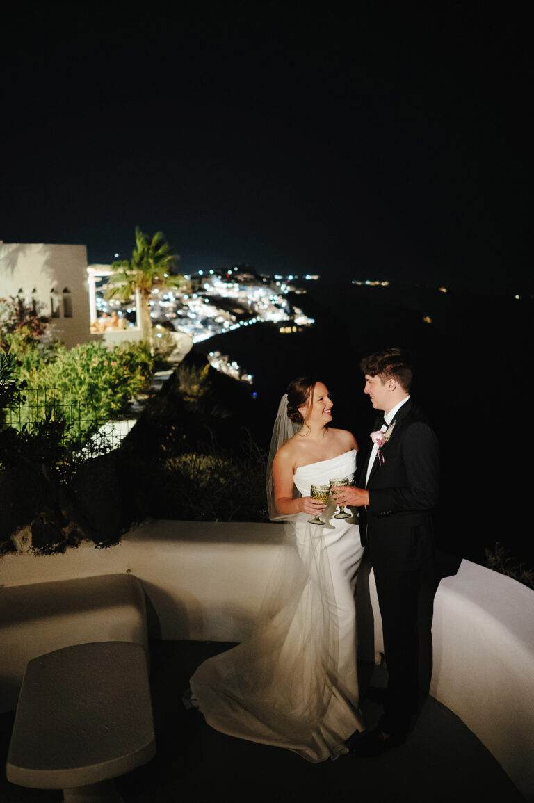 Intimate Santorini elopement at a private villa