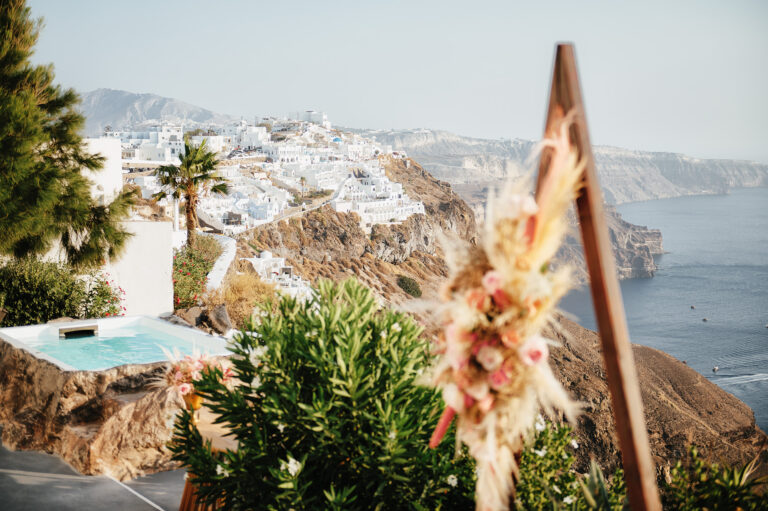 Intimate Santorini elopement at a private villa