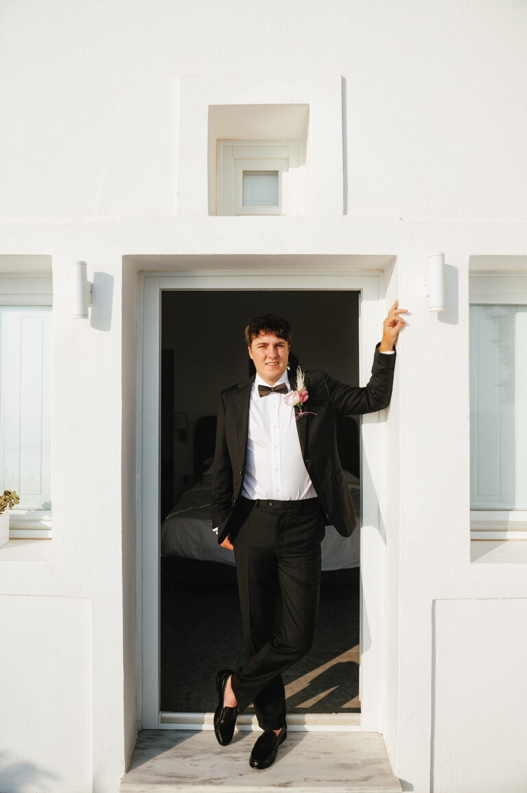 Intimate Santorini elopement at a private villa