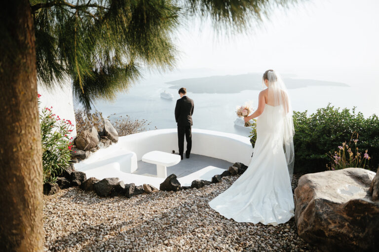Intimate Santorini elopement at a private villa