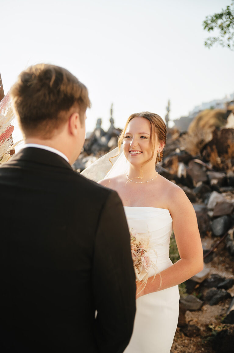 Intimate Santorini elopement at a private villa