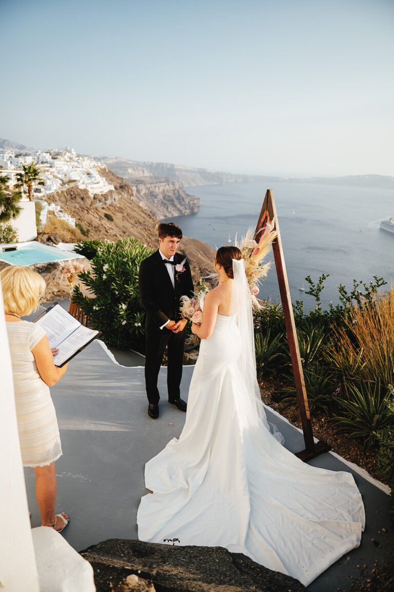Intimate Santorini elopement at a private villa