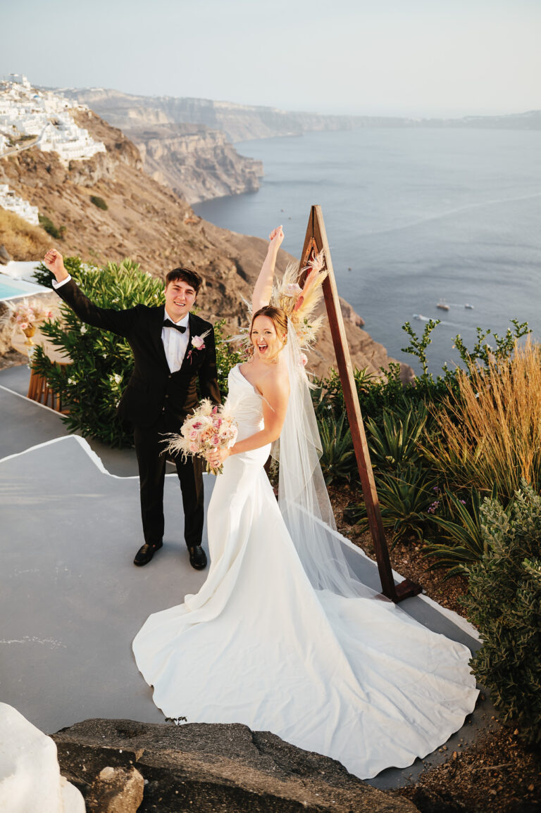 Intimate Santorini elopement at a private villa