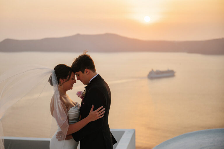 Intimate Santorini elopement at a private villa