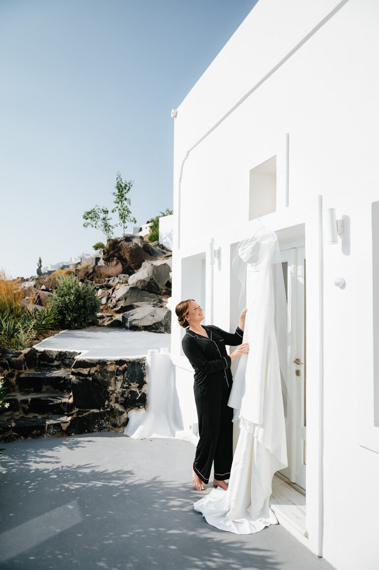 Intimate Santorini elopement at a private villa