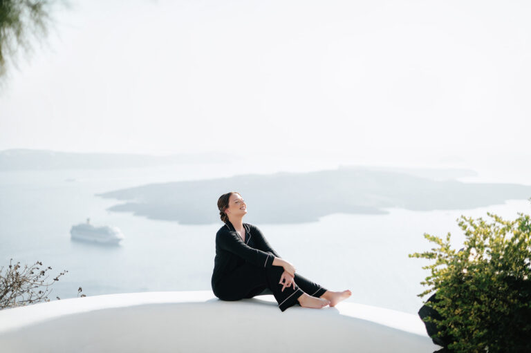 Intimate Santorini elopement at a private villa