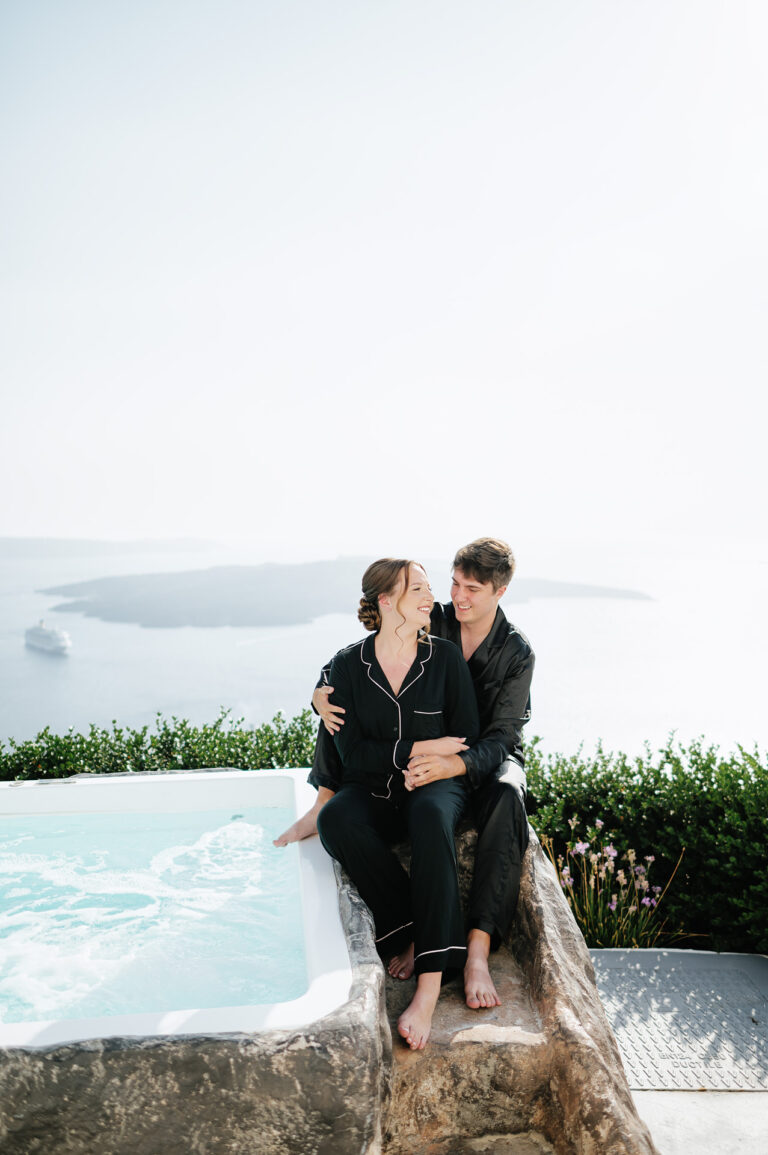 Intimate Santorini elopement at a private villa