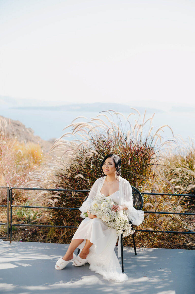 Joyful Santorini wedding journey with guests at Le Cote venue
