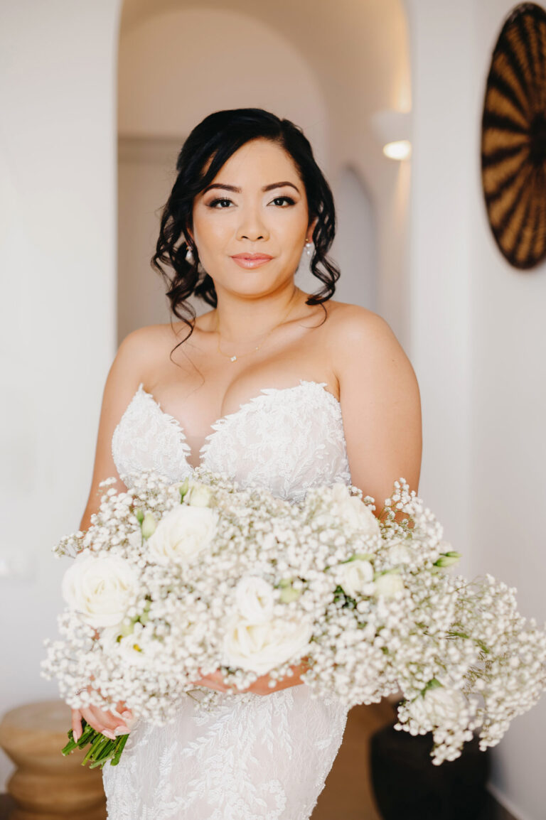 Joyful Santorini wedding journey with guests at Le Cote venue