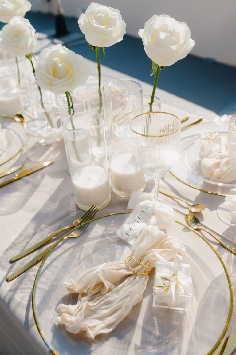 Joyful Santorini wedding journey with guests at Le Cote venue