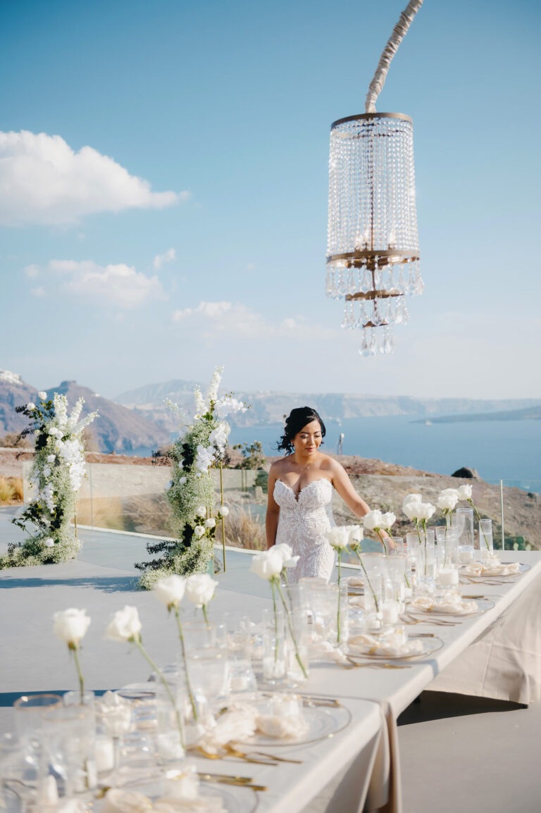 Joyful Santorini wedding journey with guests at Le Cote venue