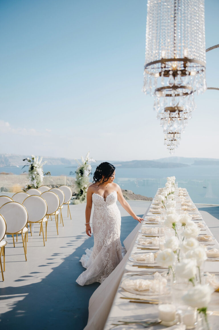 Joyful Santorini wedding journey with guests at Le Cote venue