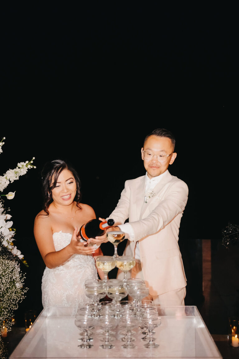 Joyful Santorini wedding journey with guests at Le Cote venue