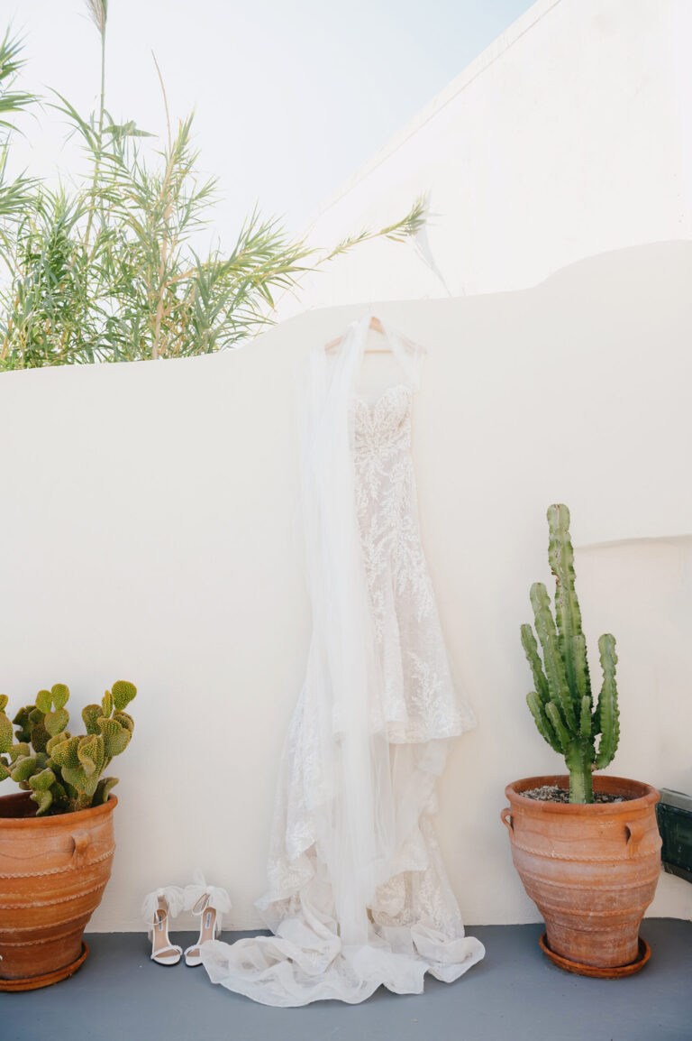 Joyful Santorini wedding journey with guests at Le Cote venue