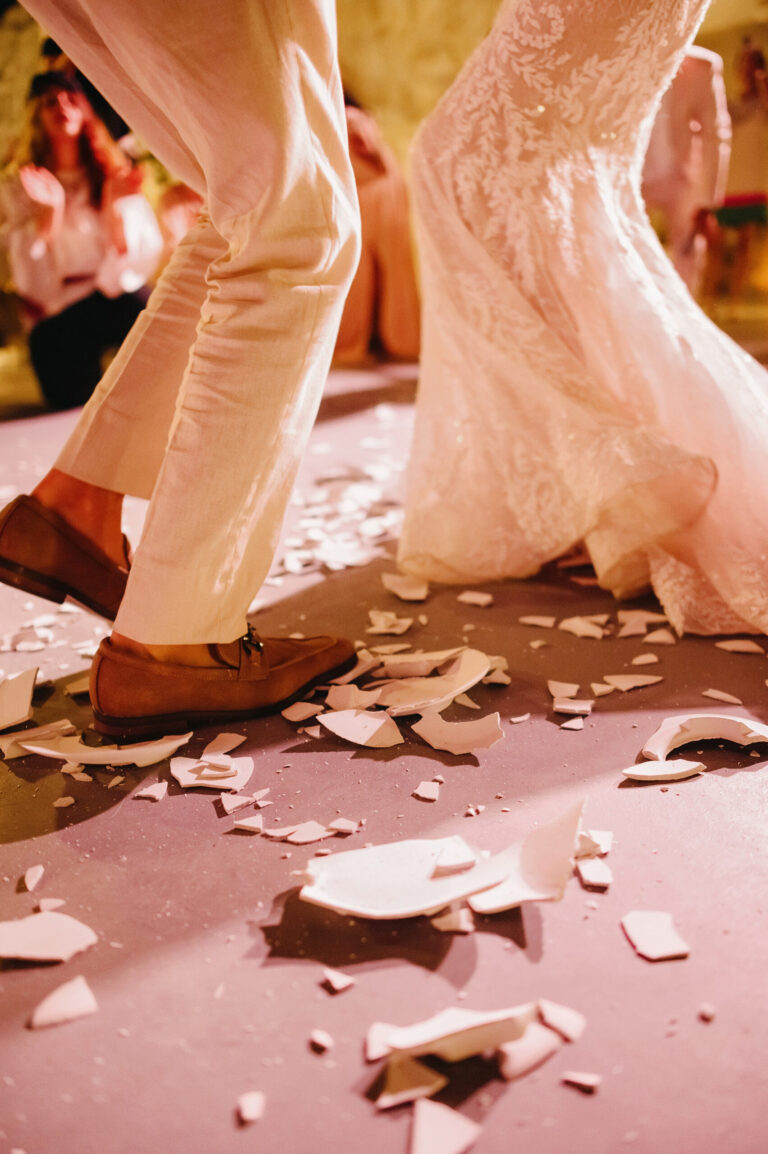 Joyful Santorini wedding journey with guests at Le Cote venue