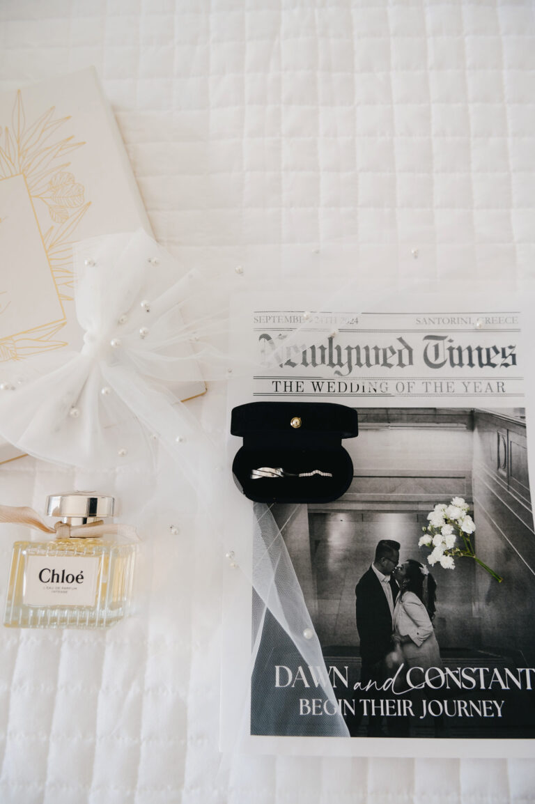 Joyful Santorini wedding journey with guests at Le Cote venue