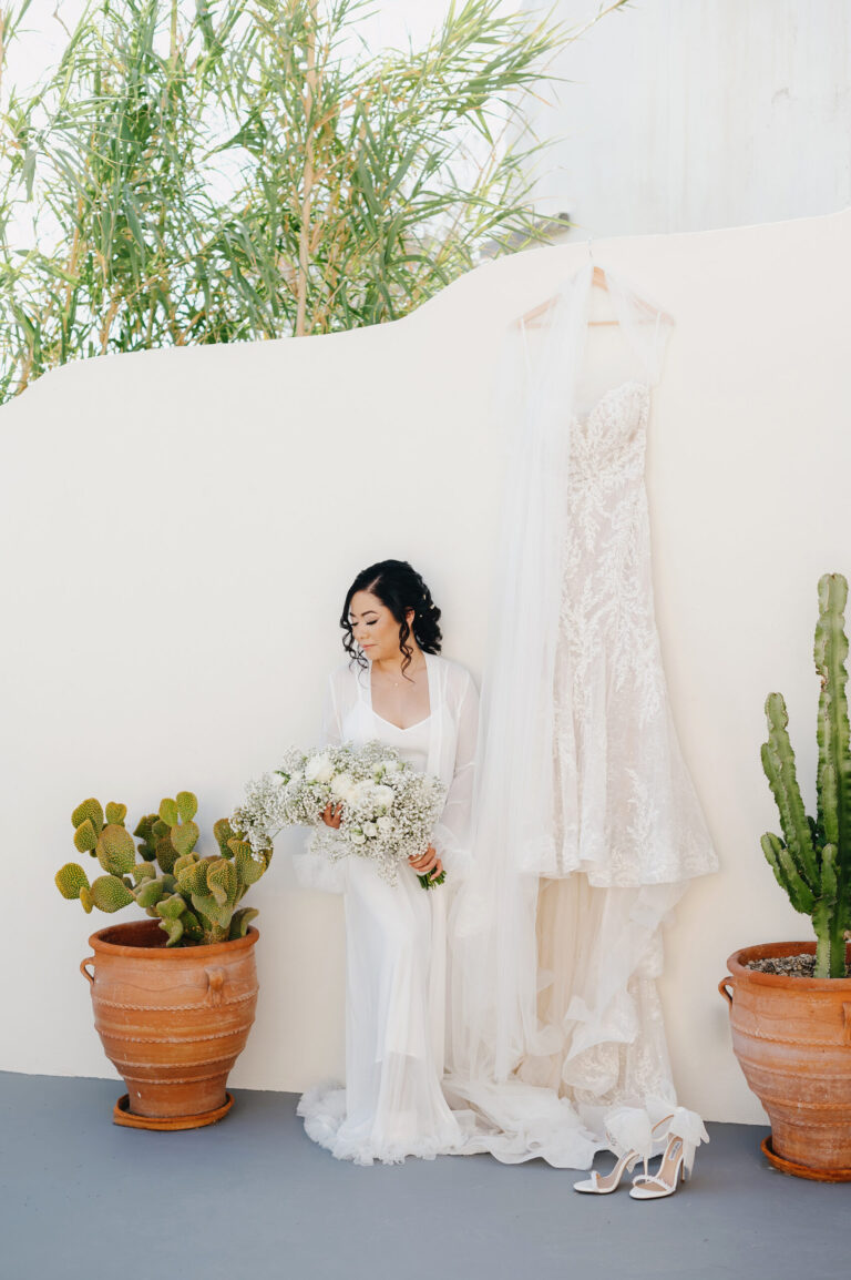Joyful Santorini wedding journey with guests at Le Cote venue