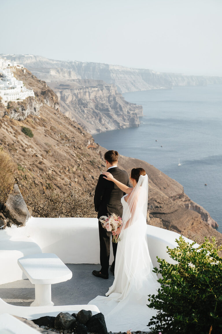 Intimate Santorini elopement at a private villa