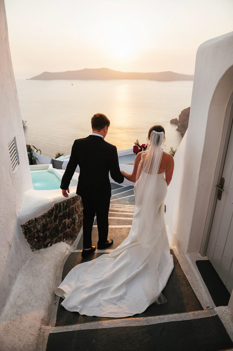 Intimate Santorini elopement at a private villa