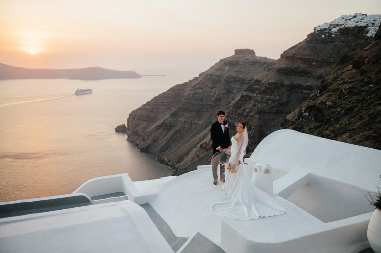 Intimate Santorini elopement at a private villa