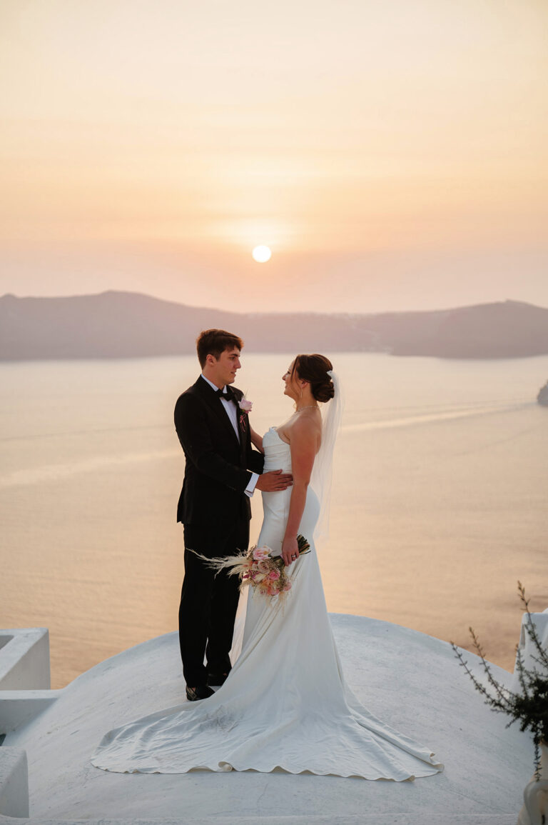 Intimate Santorini elopement at a private villa