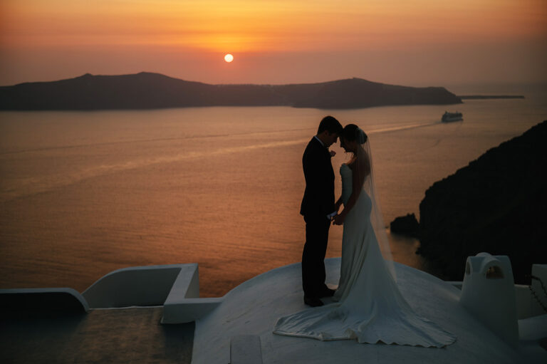 Intimate Santorini elopement at a private villa