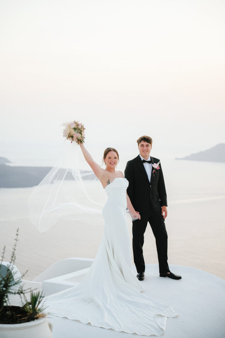 Intimate Santorini elopement at a private villa