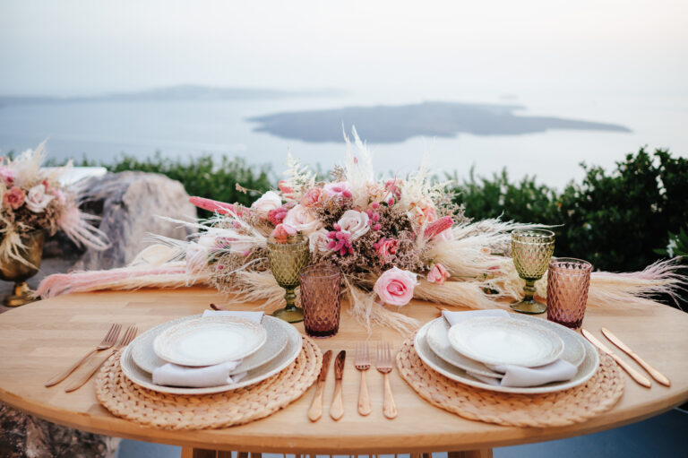 Intimate Santorini elopement at a private villa