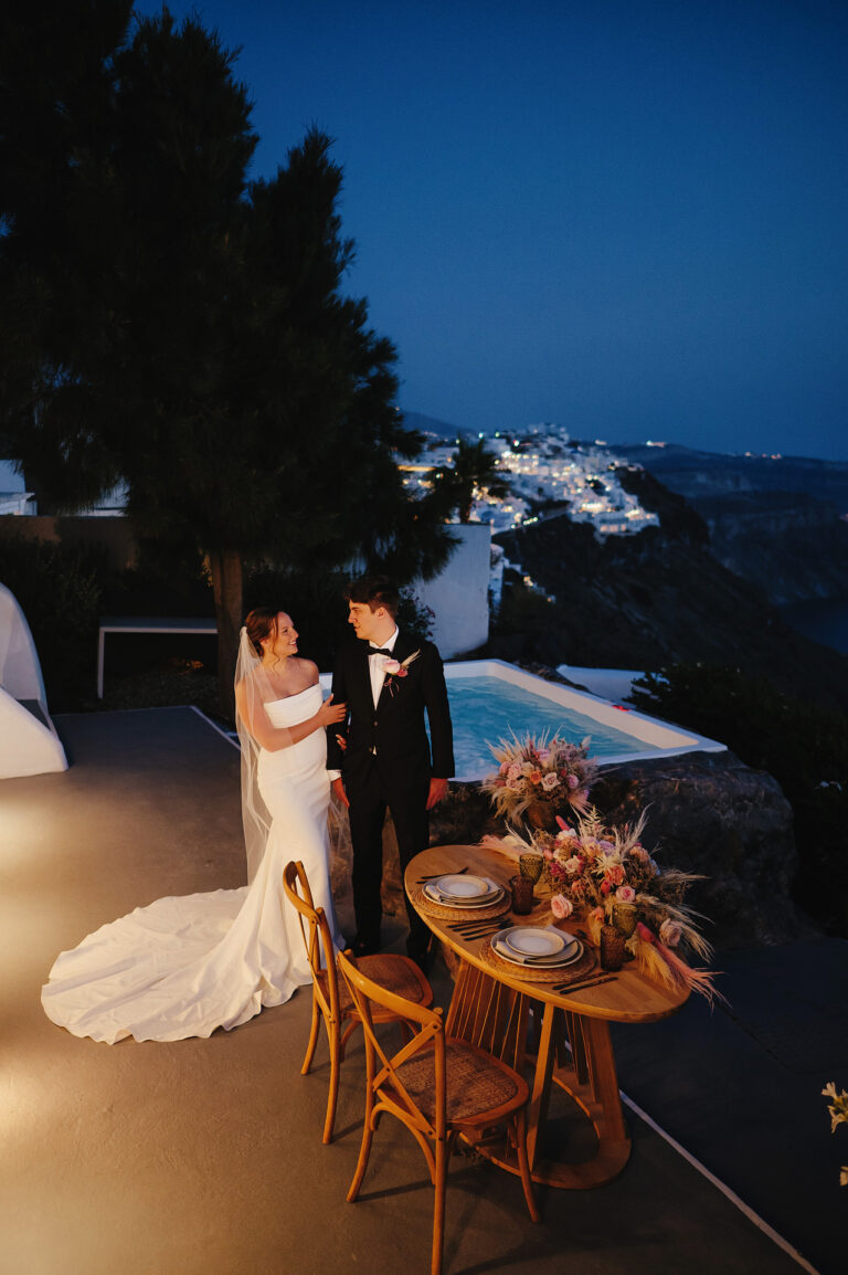 Intimate Santorini elopement at a private villa