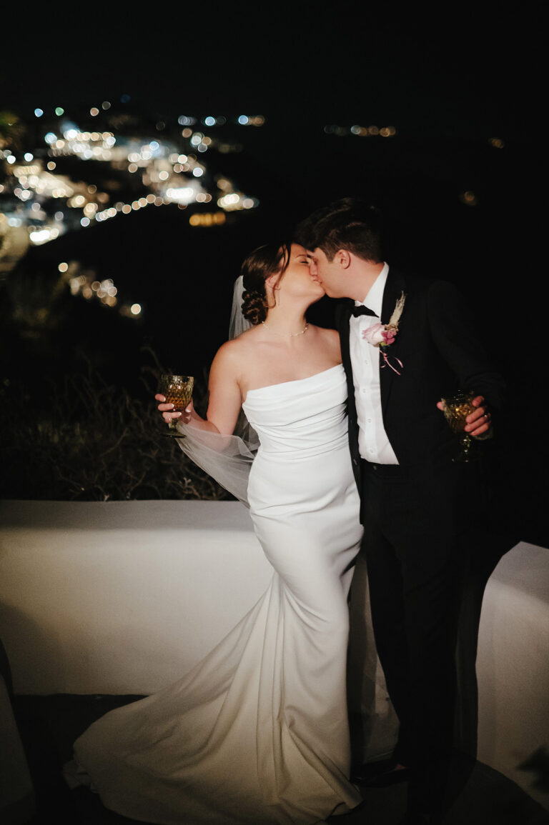 Intimate Santorini elopement at a private villa