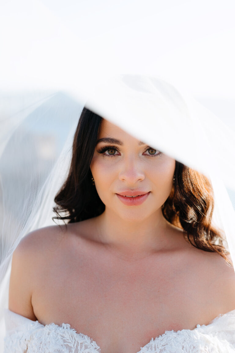 Elopement wedding in Santorini аt private villa with Aegean sea view