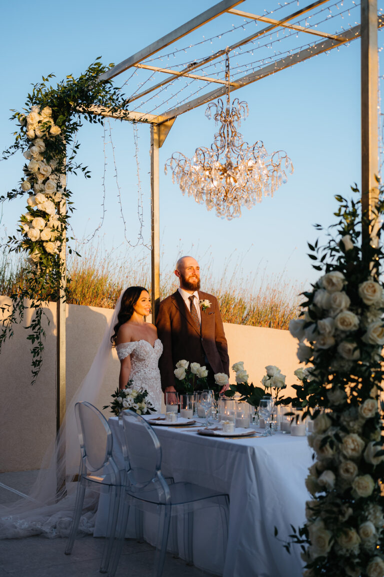 Elopement wedding in Santorini аt private villa with Aegean sea view