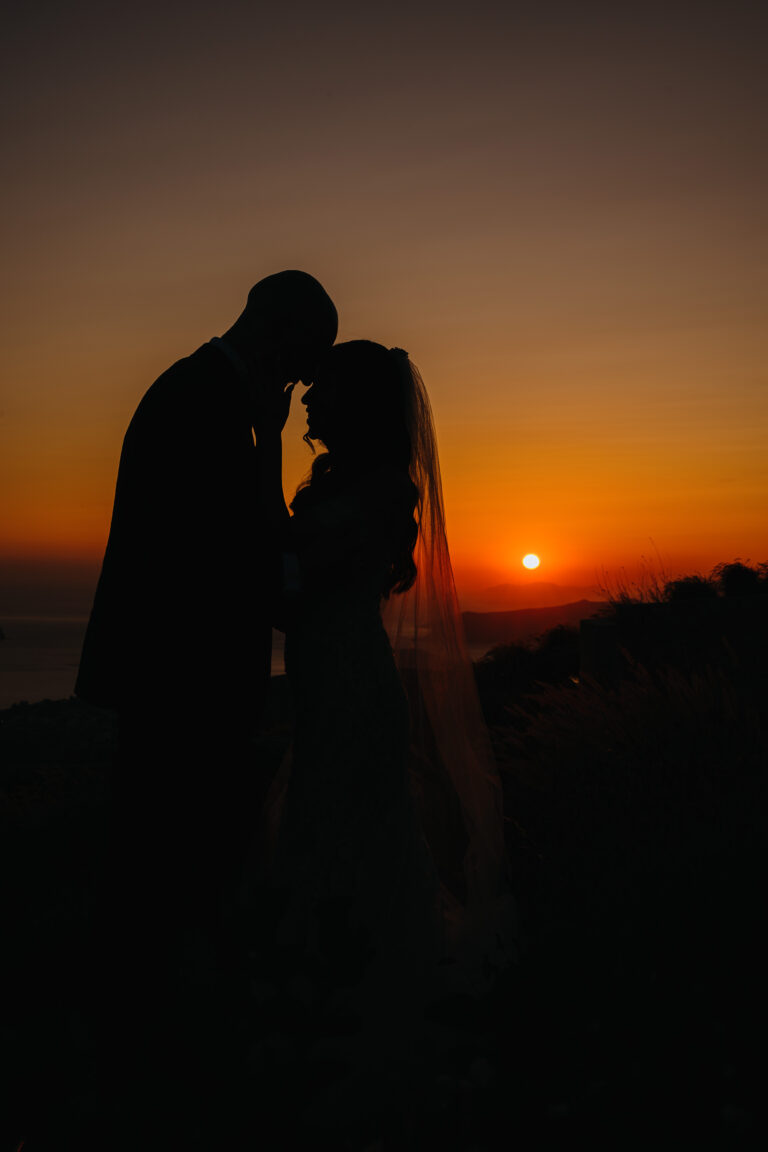 Elopement wedding in Santorini аt private villa with Aegean sea view