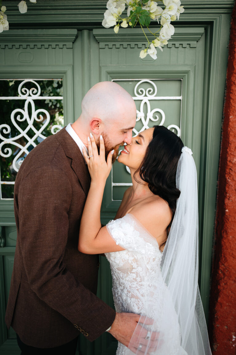 Elopement wedding in Santorini аt private villa with Aegean sea view