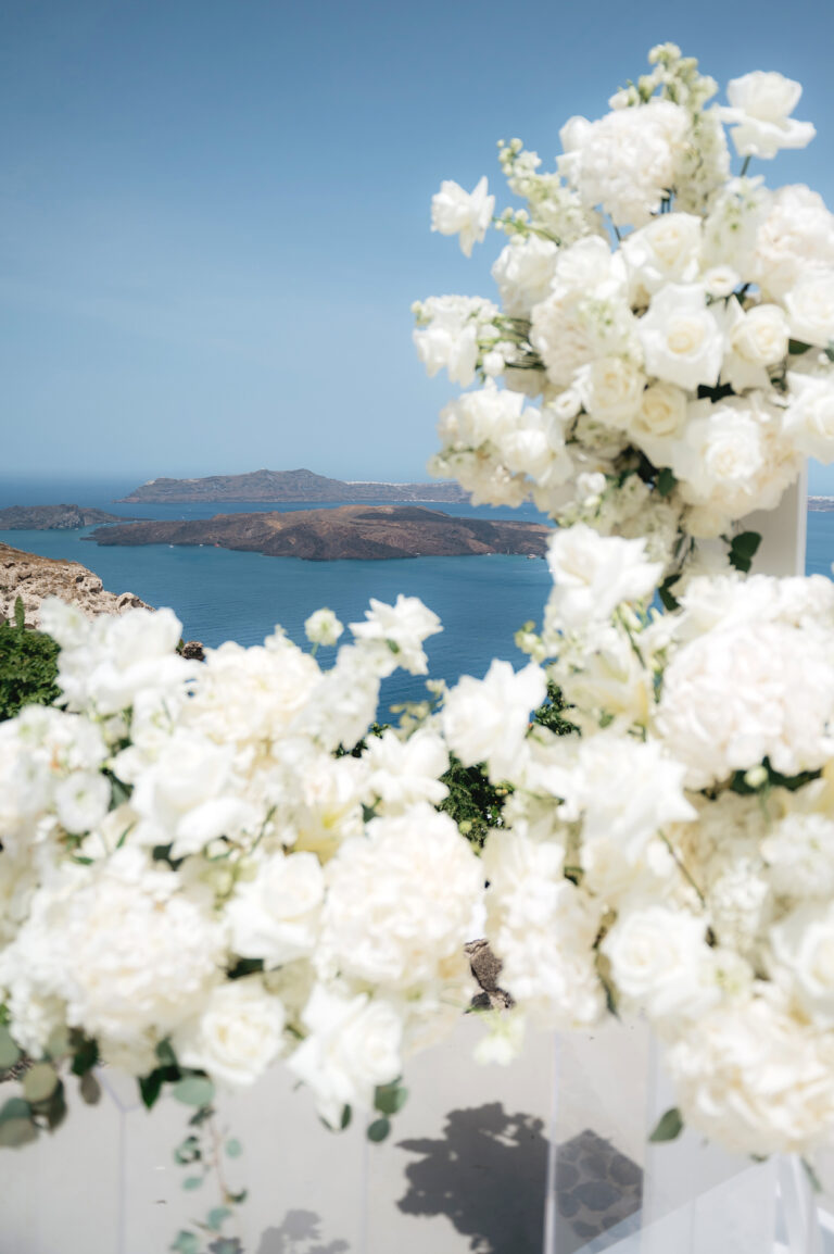 Вoutique Santorini wedding at Venetsanos Winery | Evgen & Maria