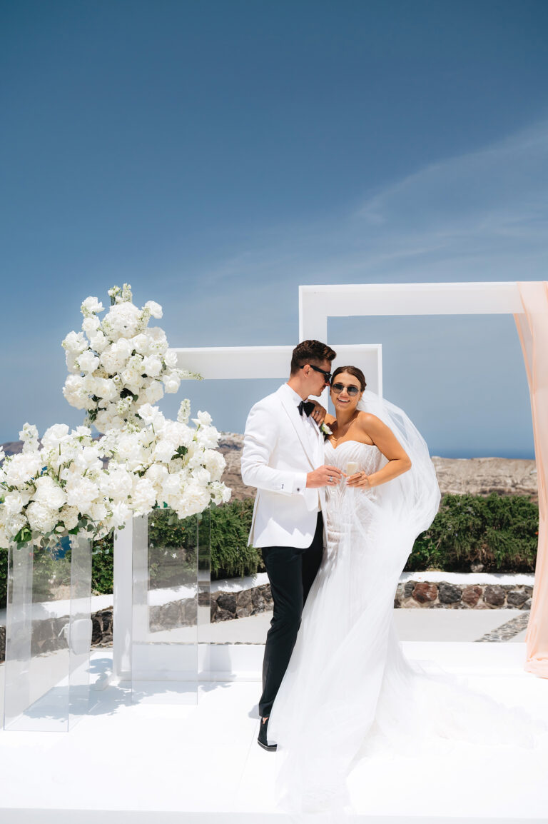 Вoutique Santorini wedding at Venetsanos Winery | Evgen & Maria