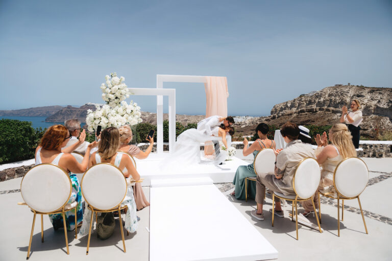 Вoutique Santorini wedding at Venetsanos Winery | Evgen & Maria