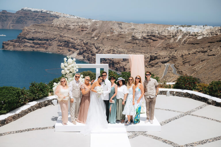Вoutique Santorini wedding at Venetsanos Winery | Evgen & Maria