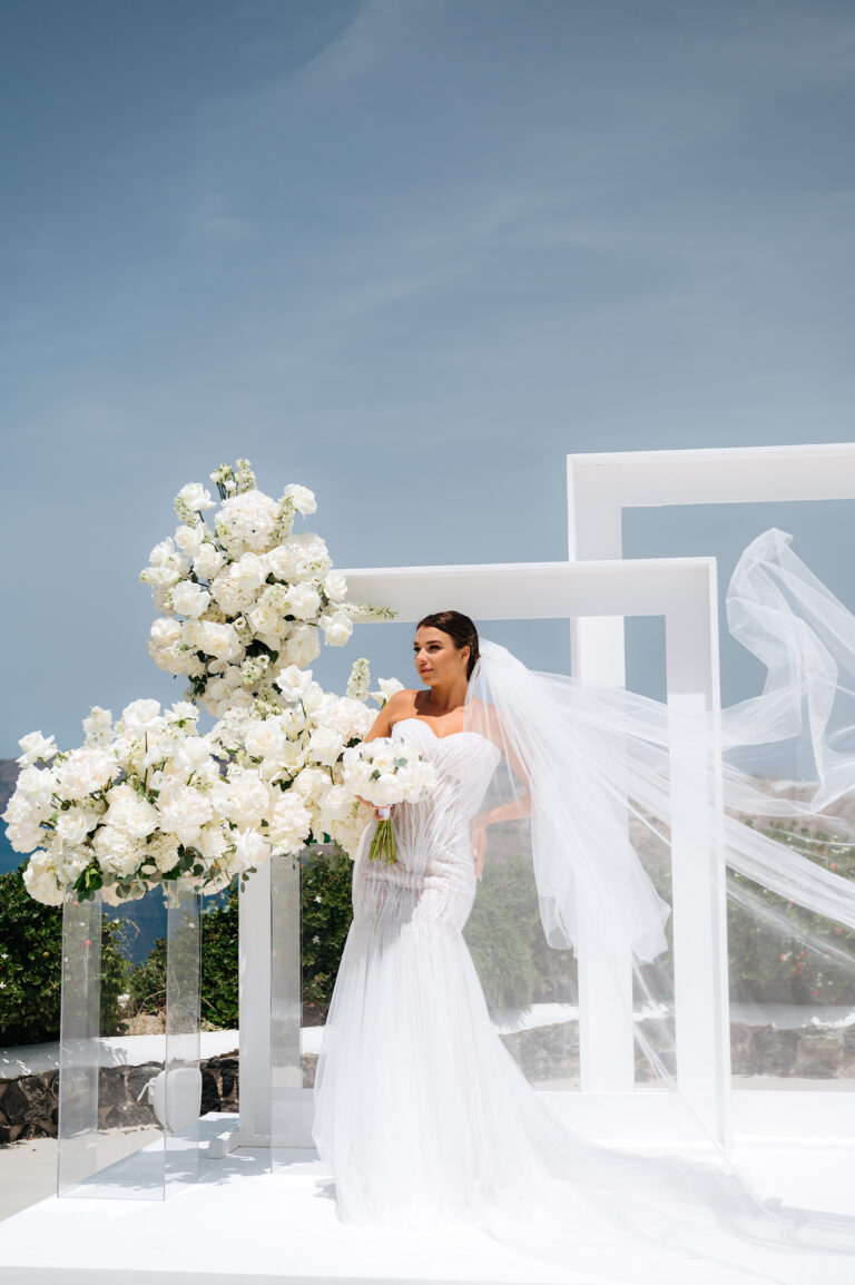 Вoutique Santorini wedding at Venetsanos Winery | Evgen & Maria