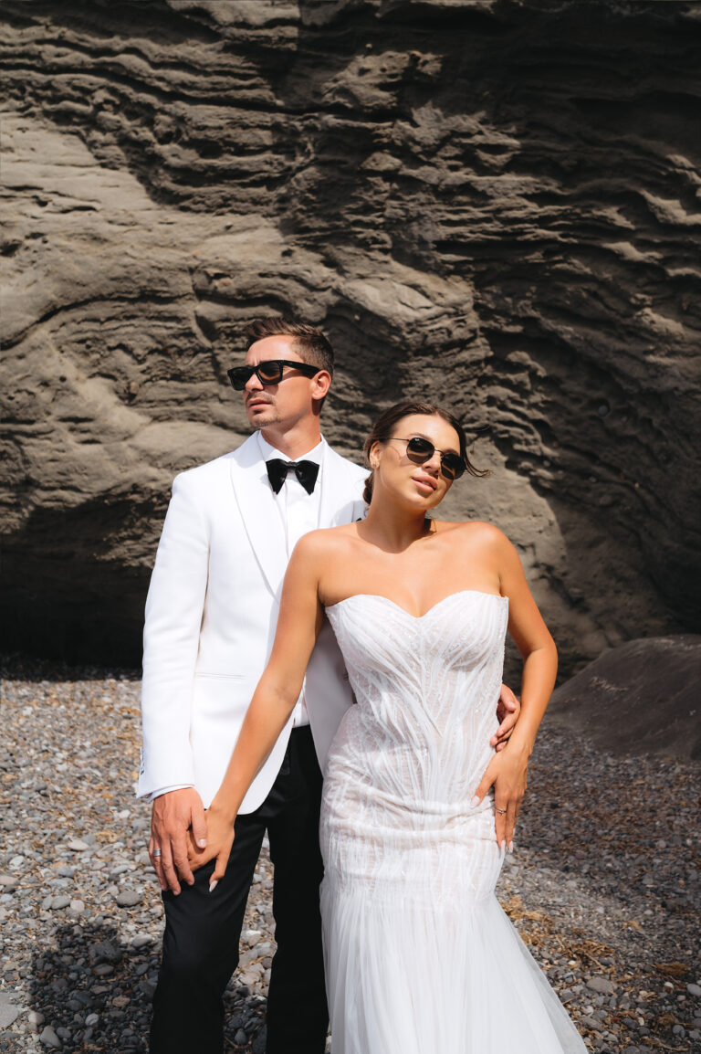 Вoutique Santorini wedding at Venetsanos Winery | Evgen & Maria