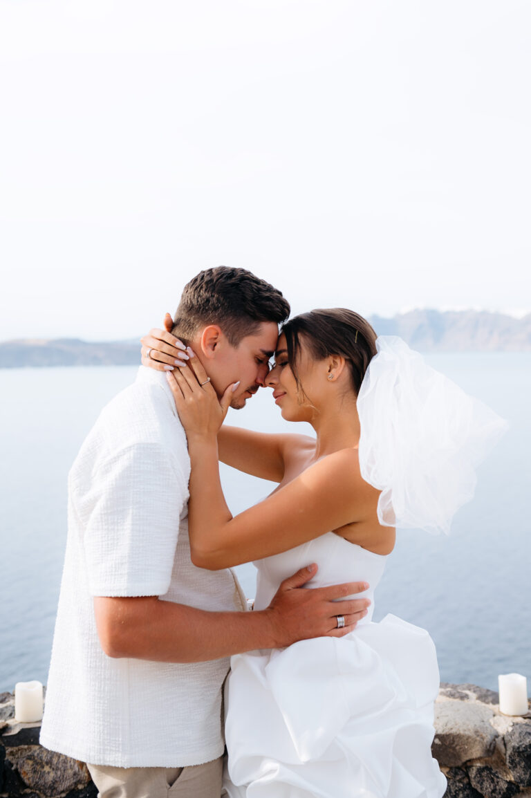 Вoutique Santorini wedding at Venetsanos Winery | Evgen & Maria