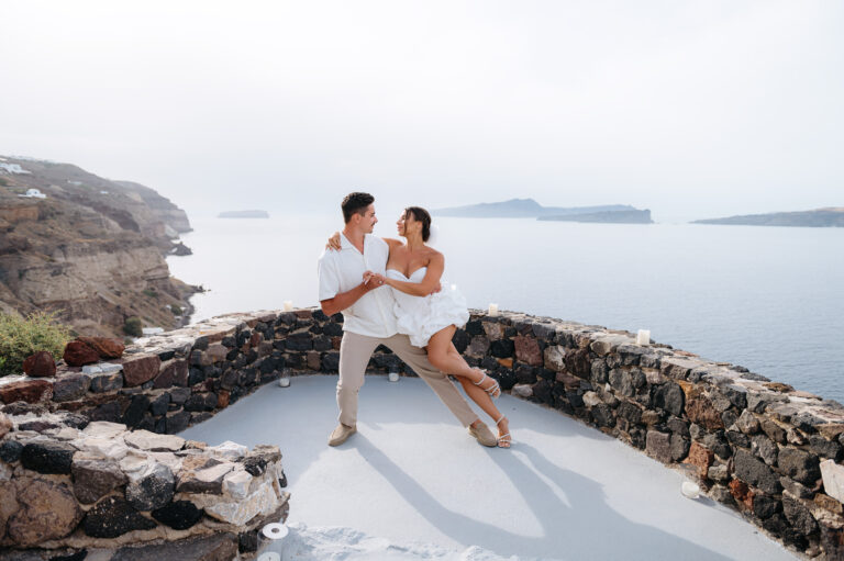 Вoutique Santorini wedding at Venetsanos Winery | Evgen & Maria