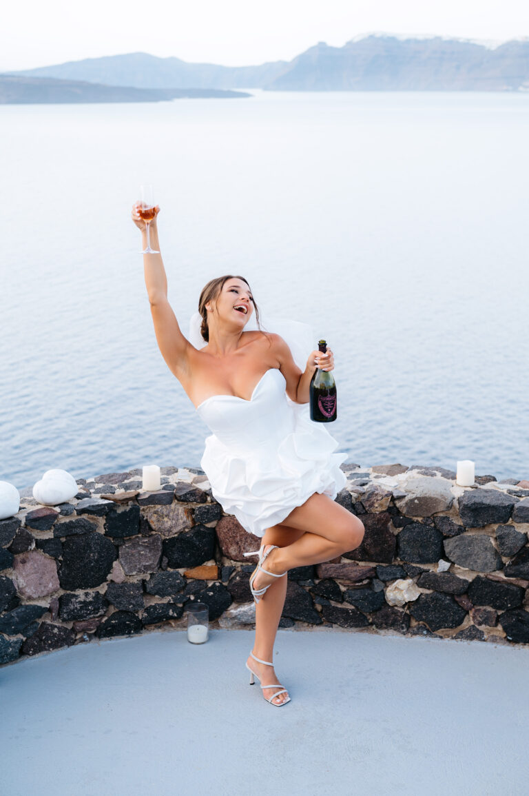 Вoutique Santorini wedding at Venetsanos Winery | Evgen & Maria