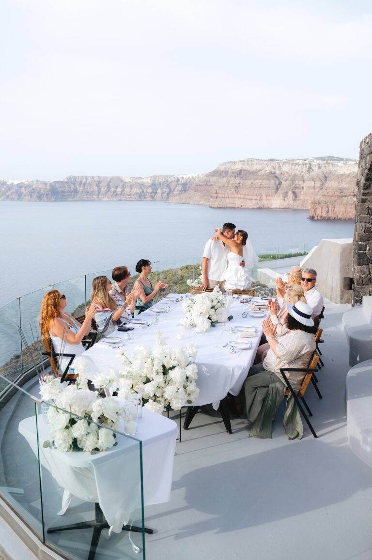 Вoutique Santorini wedding at Venetsanos Winery | Evgen & Maria
