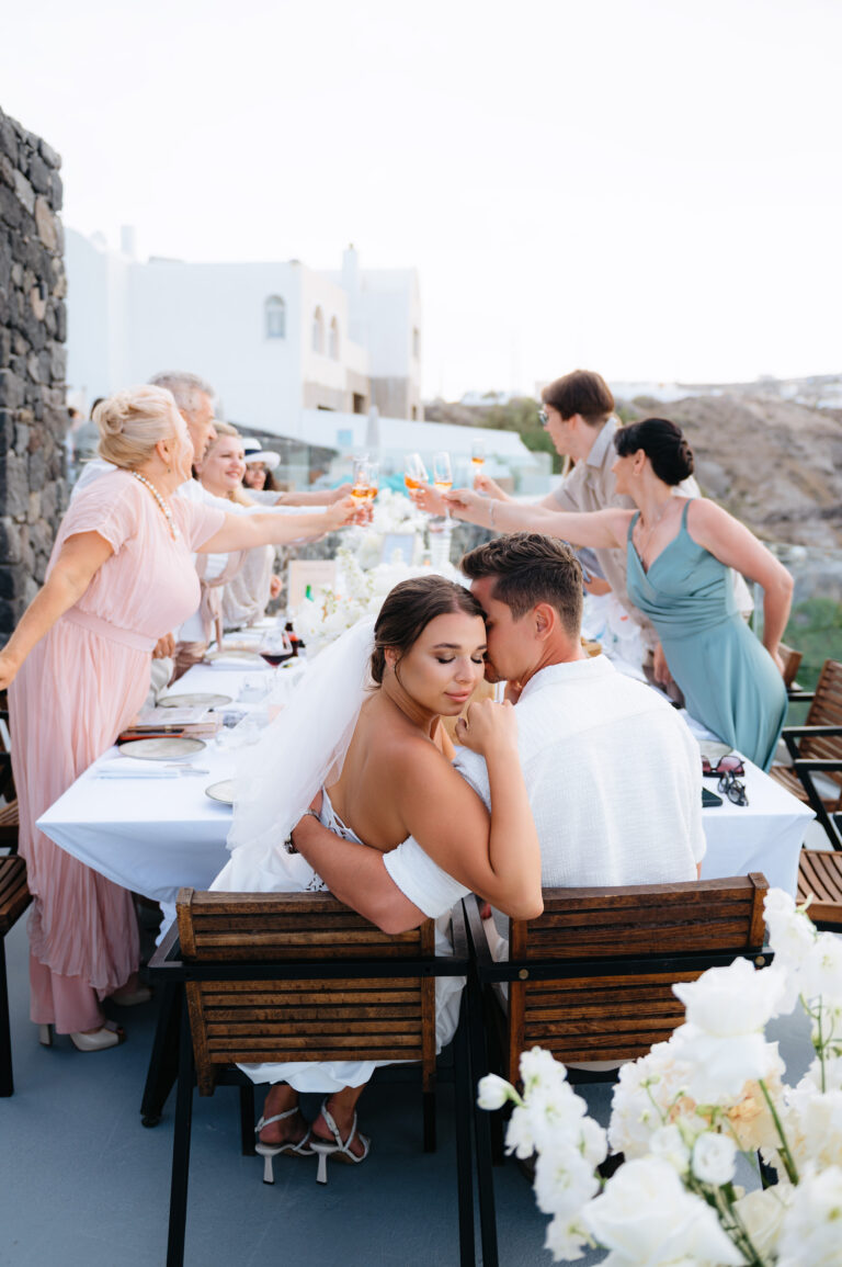 Вoutique Santorini wedding at Venetsanos Winery | Evgen & Maria