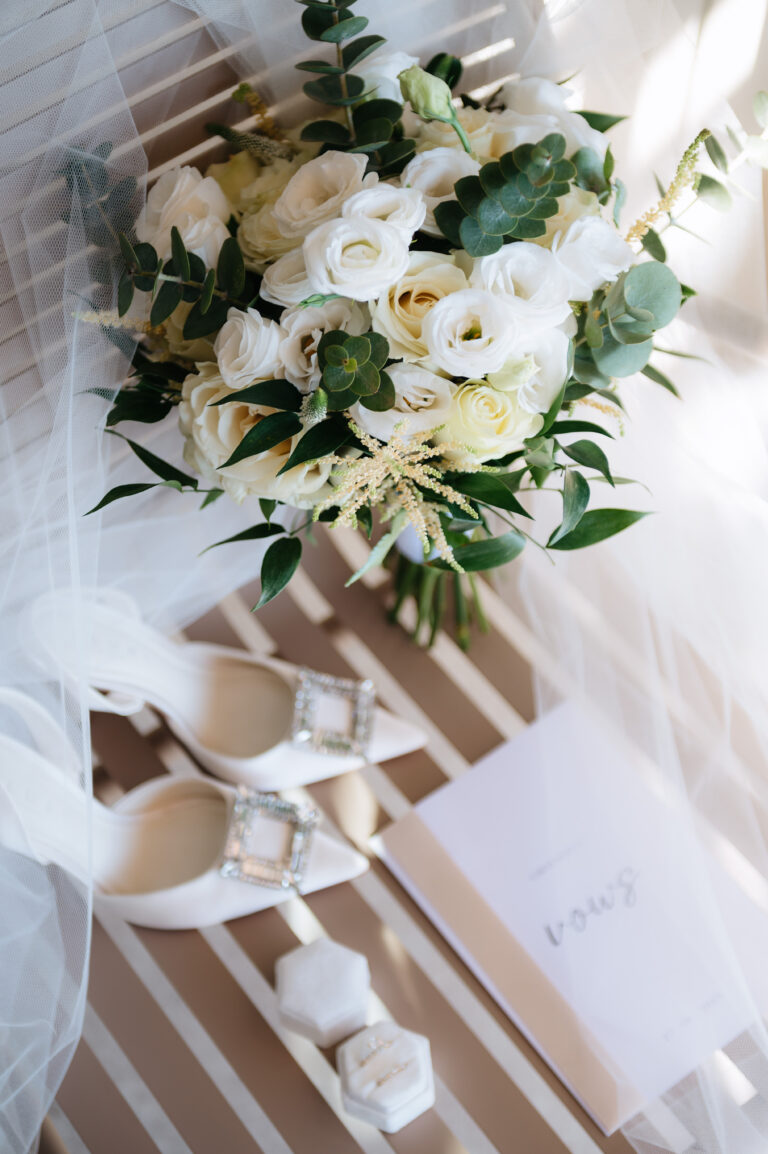 Elopement wedding in Santorini аt private villa with Aegean sea view